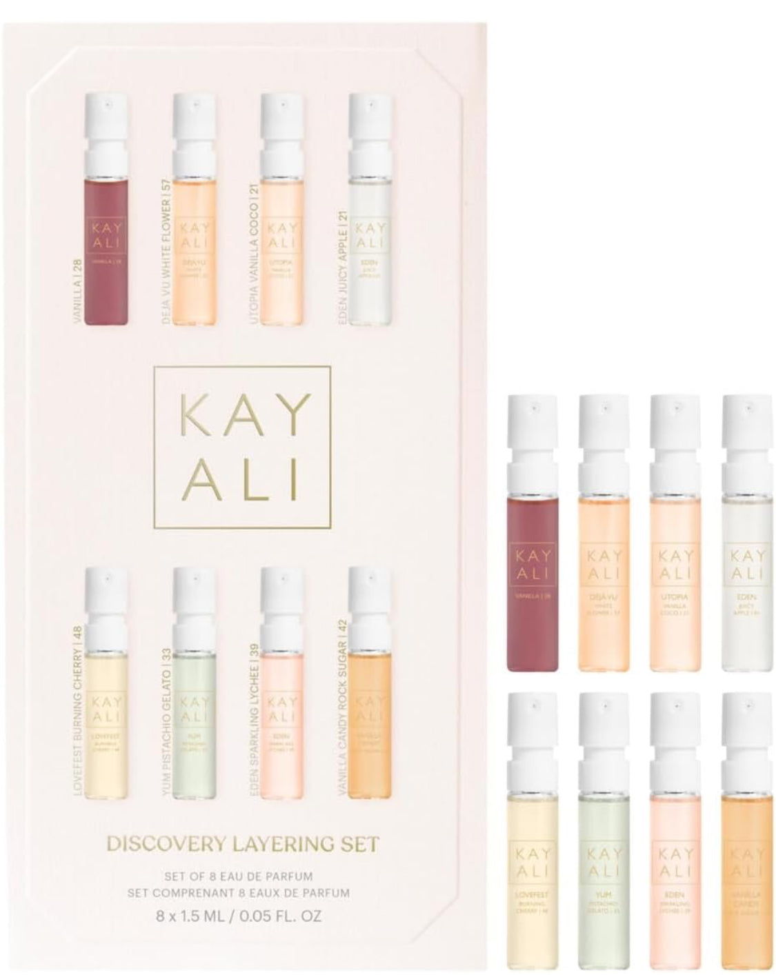 KAYALI Coffret cadeau de 8 échantillons d'eau de parfum Huda