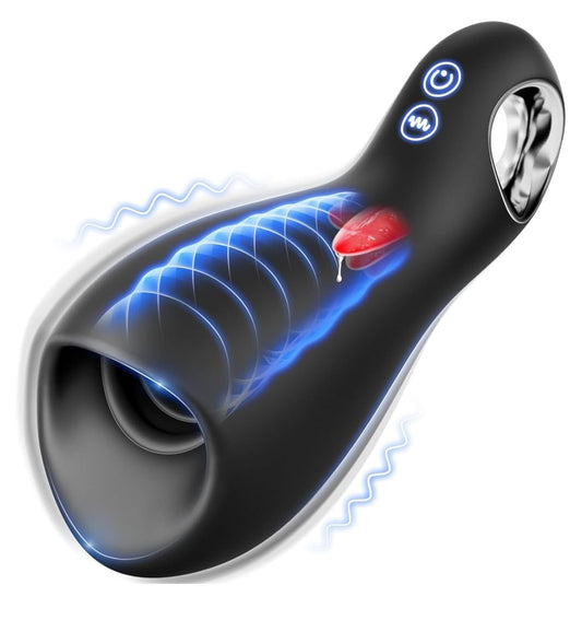 SOULOUR Masturbateurs Masculins Sex Toys, Automatique - 10 Modes de Vibration, Enveloppe à 360°