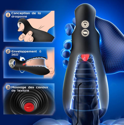 SOULOUR Masturbateurs Masculins Sex Toys, Automatique - 10 Modes de Vibration, Enveloppe à 360°