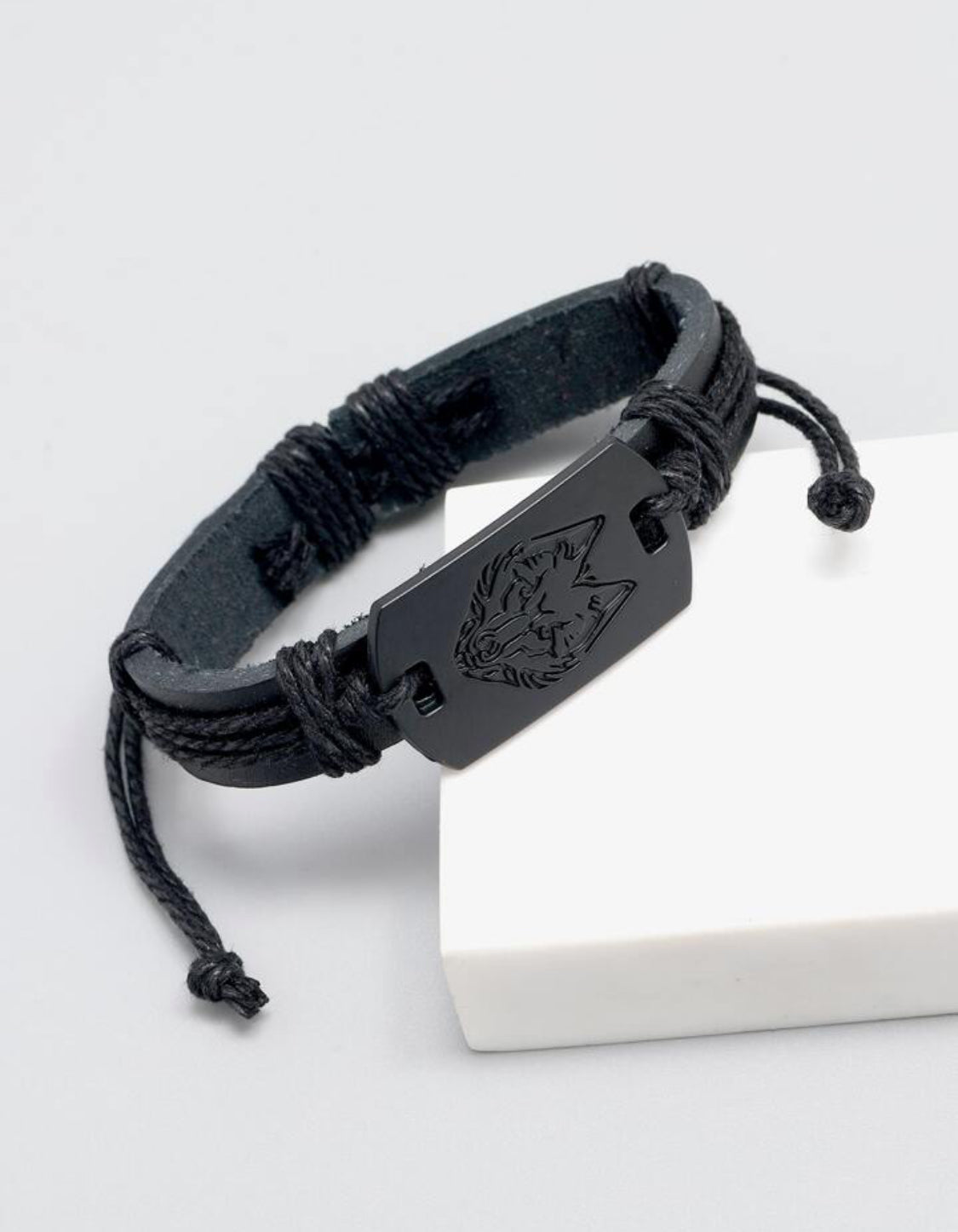 Bracelet en PU Pour Bijou Cadeau À La Mode Et Populaire Homme Loup Tête Motif