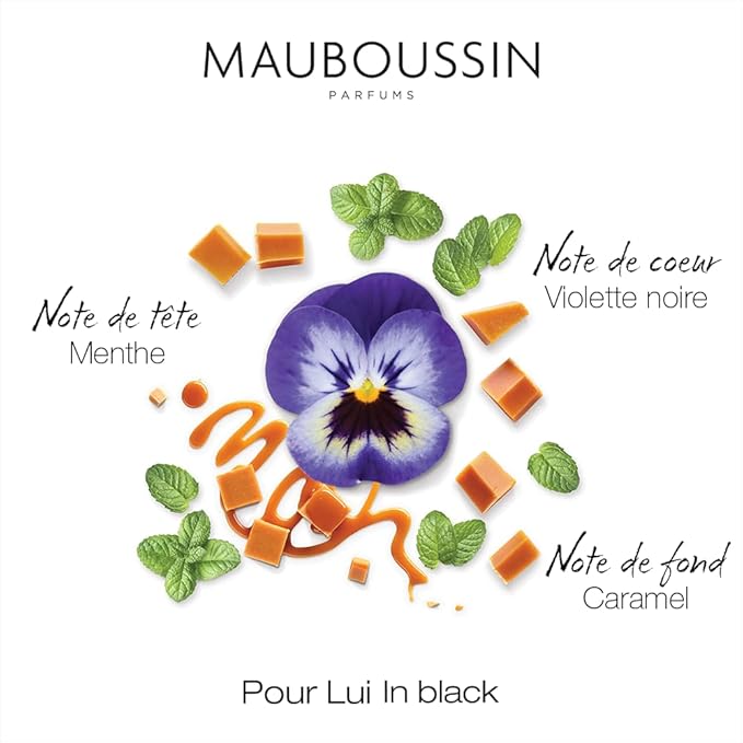 Mauboussin - Coffret Mauboussin Pour Lui In Black : Eau de Parfum 100 ml, Gel Douche 75 ml, Vaporisateur de Voyage 20 ml et un Sac Bandoulière