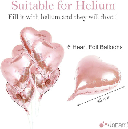 Lot 21 ballons or rose, 1 ballon XXL "Love",6 Ballons Coeur Or Rose,4 Ballons de Confettis,10 Ballons de Baudruche