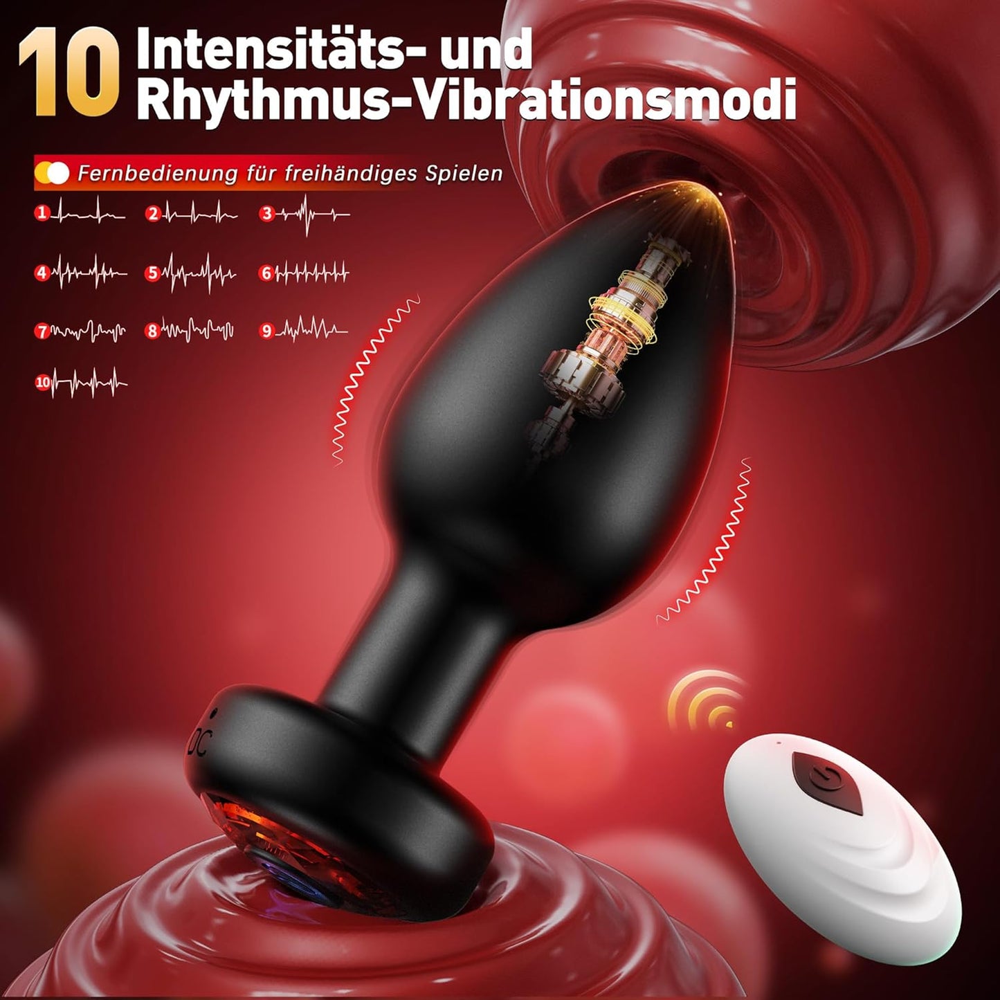 TAGNAFF Plug Anal 3 Pièces Sex Toýs - avec Vibration 10 Modes