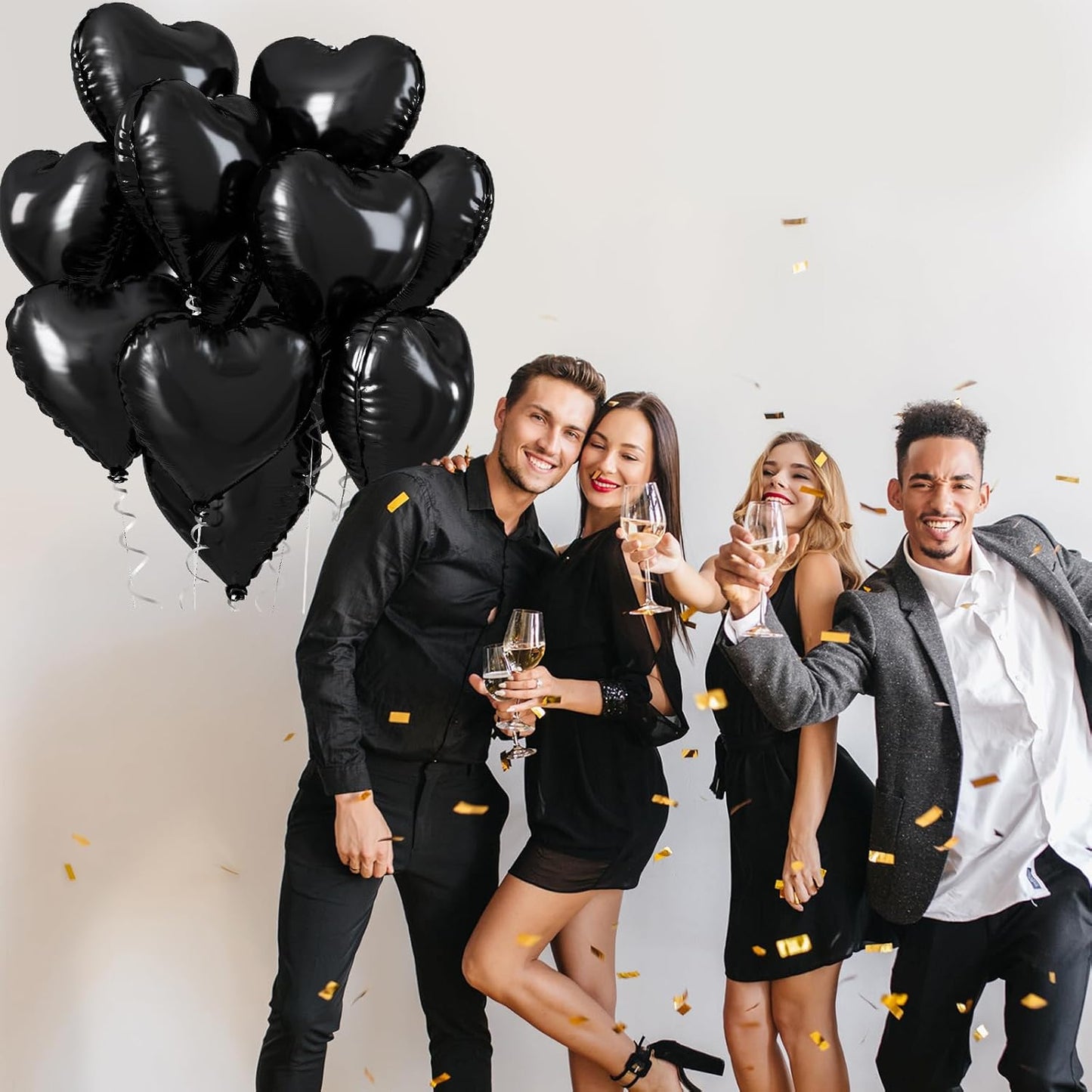 Lot de 10 ballons en mylar en forme de cœur, taille 18 pouces