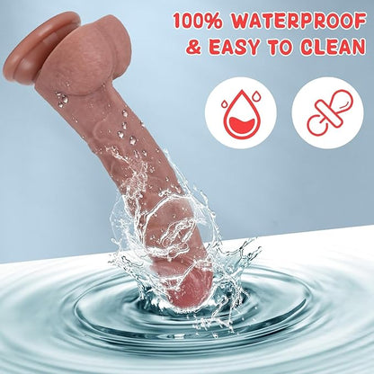 Gode Sex Toys Gode en silicone réaliste de 7,8 pouces, matériau de sécurité pour la stimulation clitoridienne, vaginale et anale avec ventouses puissantes