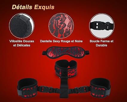 UKINGLE Menottes Sex Lit SM Kits de Bondage Menottes Sexy Érotique Jouets Sexuels