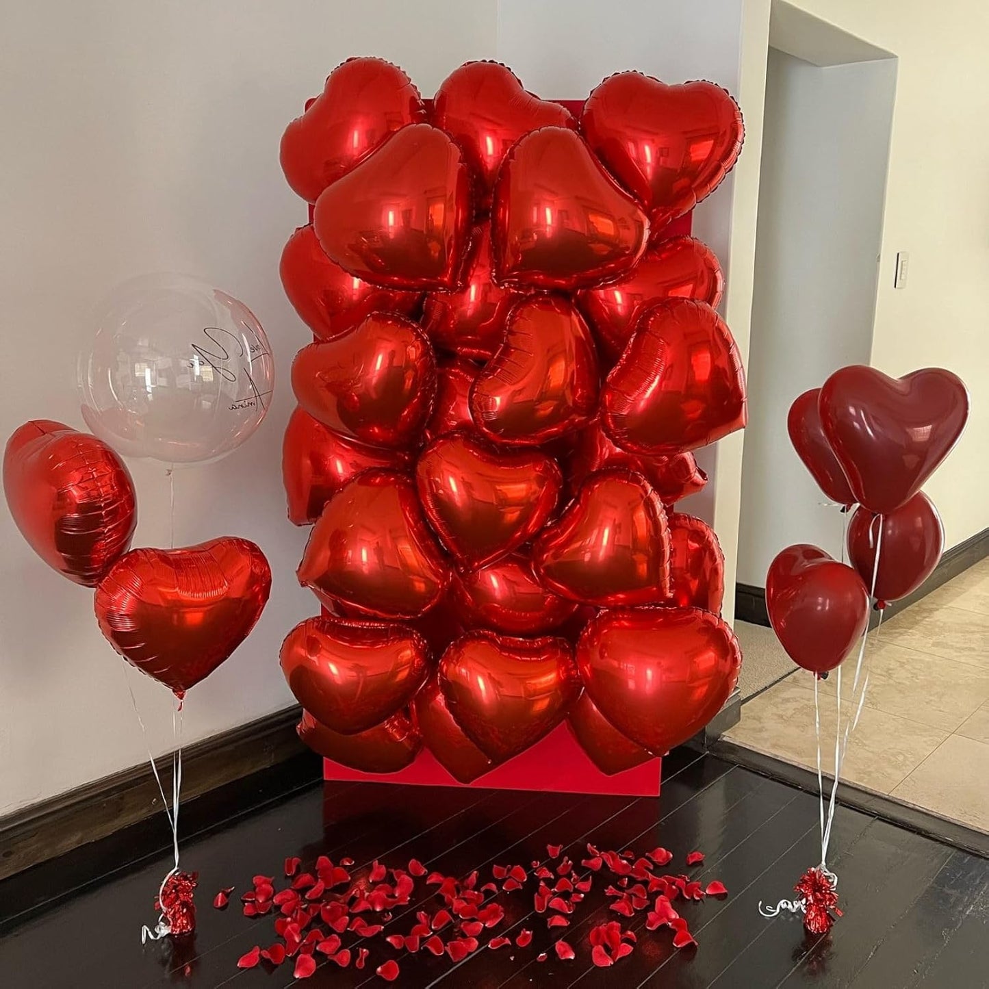 Lot 10 ballons en mylar en forme de cœur, rouges, 45,7 cm, parfaits pour la décoration