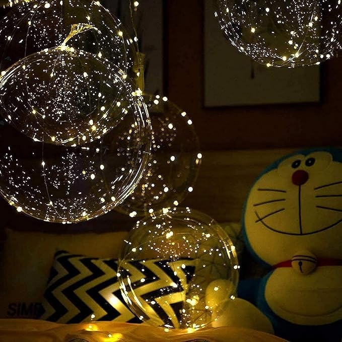 Lot de 10 ballons transparents Bobo lumineux avec LED intégrées