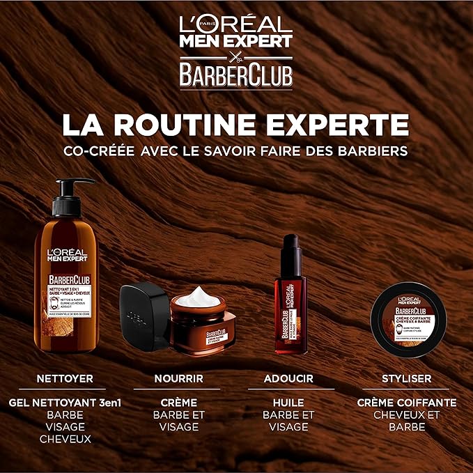 L'Oréal Men Expert - Trousse Routine Soin Barbe & Visage à l'Huile Essentielle de Bois de Cèdre