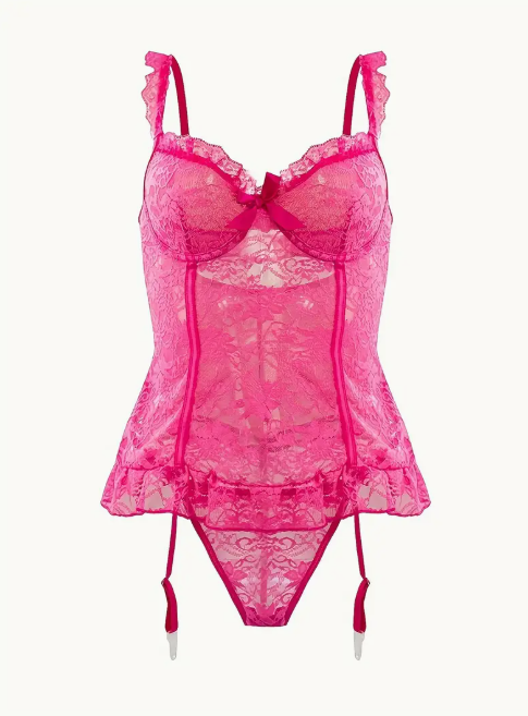 Ensemble de lingerie ultra sexy en dentelle haut de gamme pour femmes : style européen et américain. Composé de 3 pièces, un string transparent, des bas déchirables et un soutien-gorge