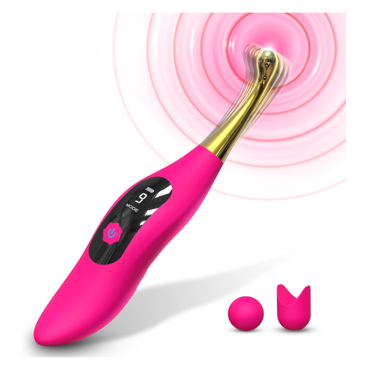 Vibromasseur féminin clitoridien innovant avec 9 modes de vibration pour des sensations variées et personnalisées - Doté d'un écran LED intuitif