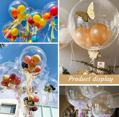 Lot de 6 Pièces Ballons Bobo, 90cm Ballon Bobo Géant Ballon Transparent a Remplir