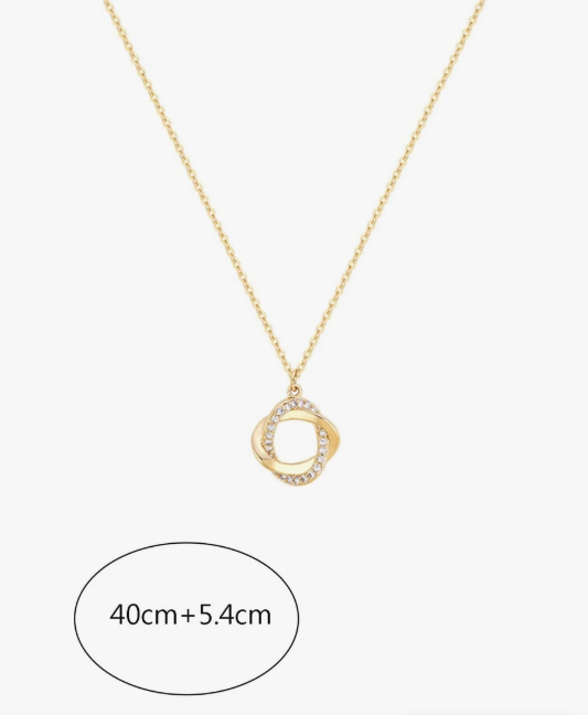 1 pièce Collier Ajouré Cercle & Zircone Cubique Détail Géométrique Clavicule