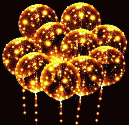 Ballons LED de 10 pièces, à hélium, transparents, 50,8 cm, 15 pièces