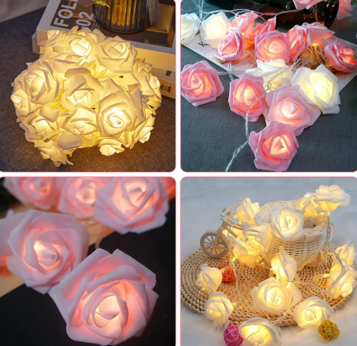 Lot de 6 roses électroniques lumineuses à LED, conçues pour ajouter une touche romantique et éclatante