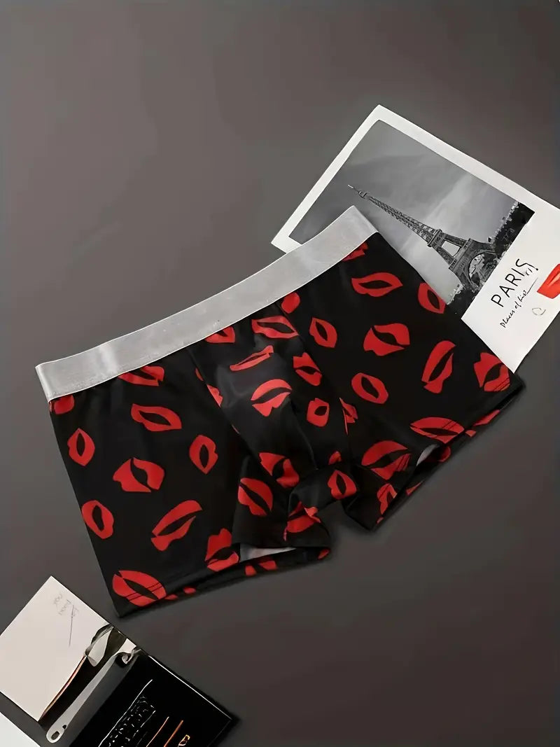 Boxer Imprimer les lettres rouges sur les boxers noirs